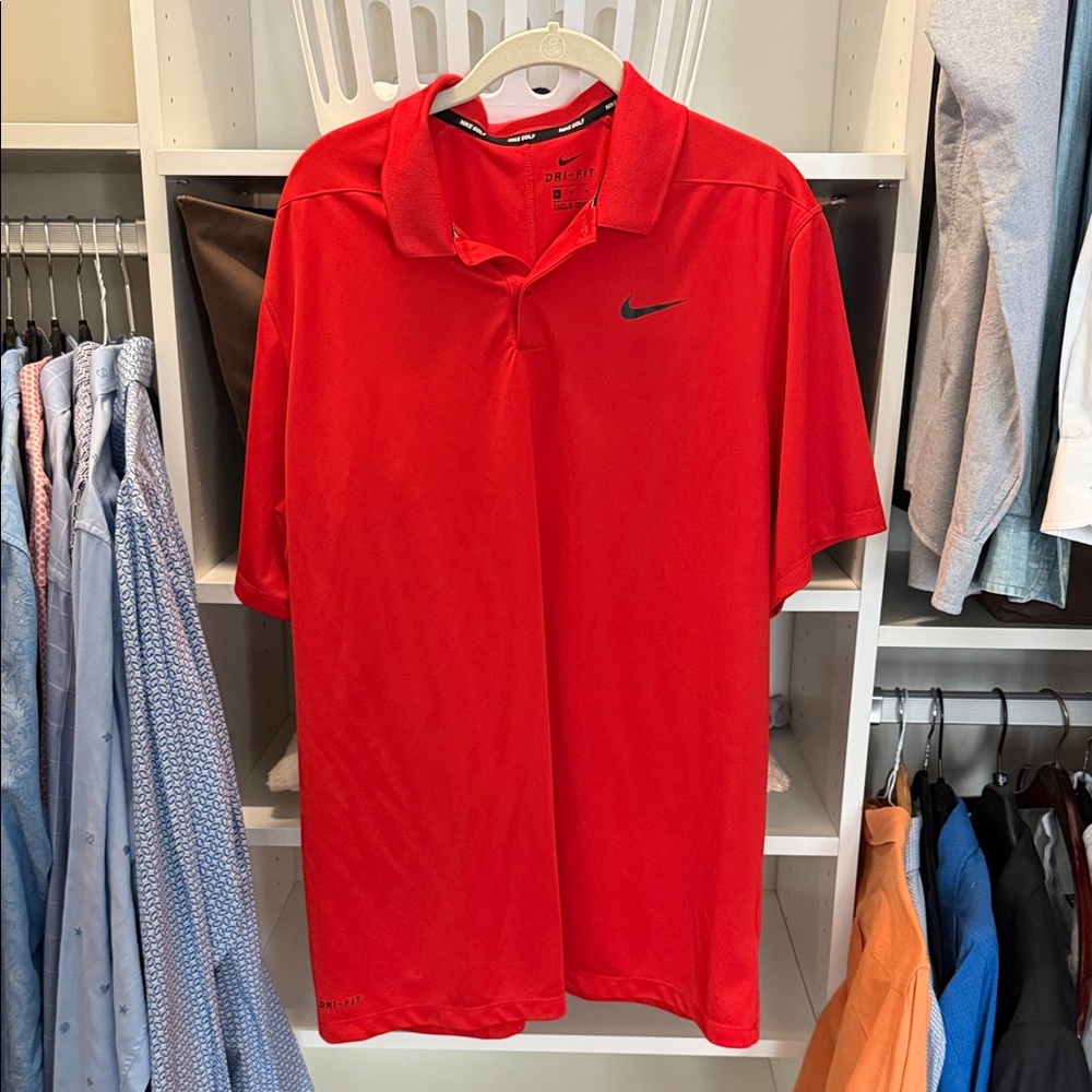 Nike Men's Bright Red Polo Shirt